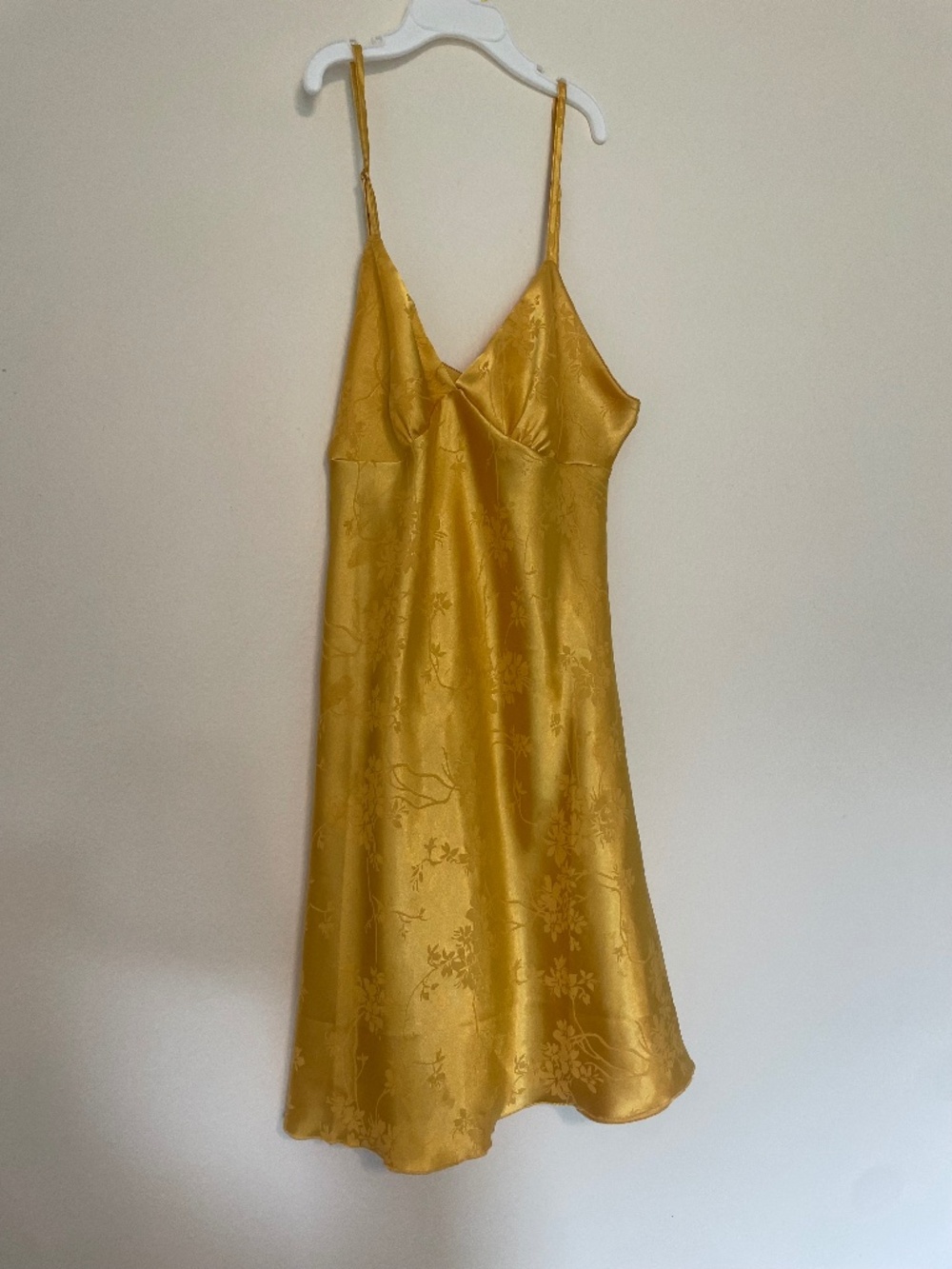 Satin yellow mini dress